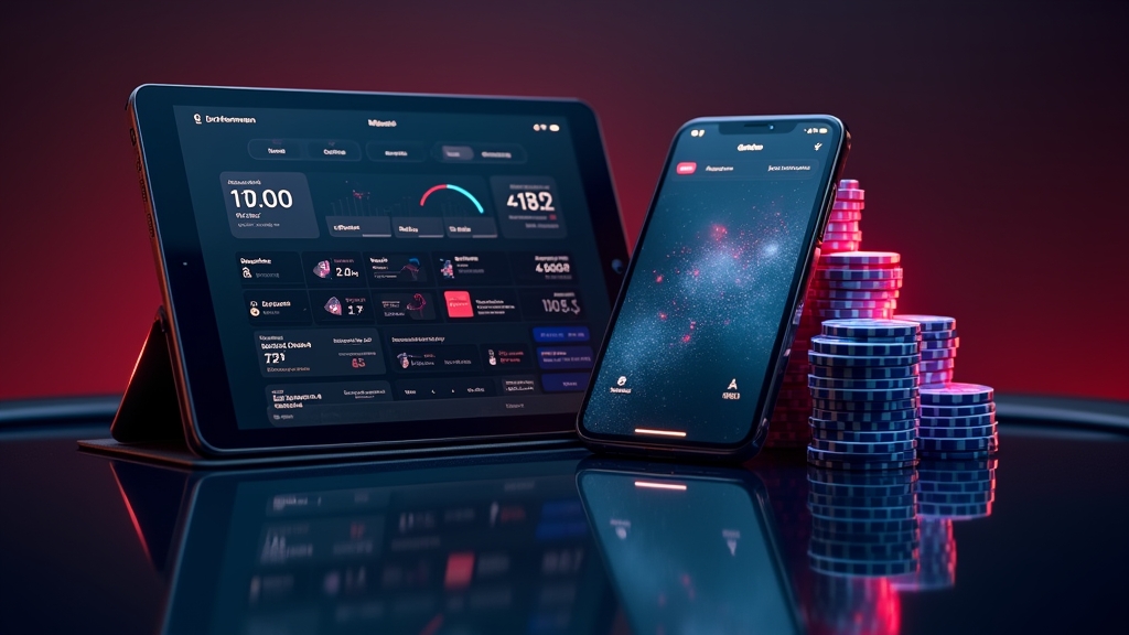 Telefon i tablet z płynnie działającą aplikacją w kasynowym klimacie